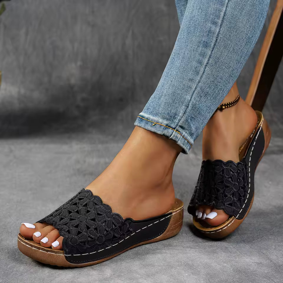 Women’s Summer Wedge Sandals – Fashionable Thick Sole Peep Toe Slippers