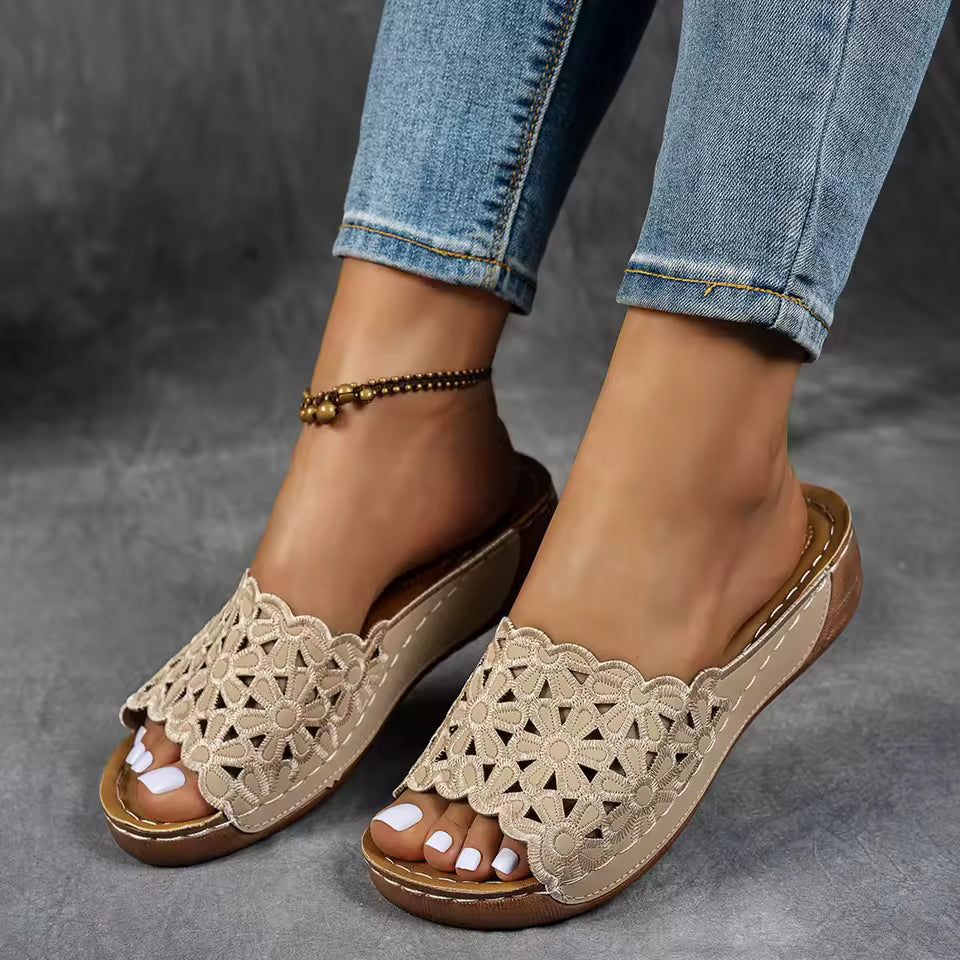 Women’s Summer Wedge Sandals – Fashionable Thick Sole Peep Toe Slippers