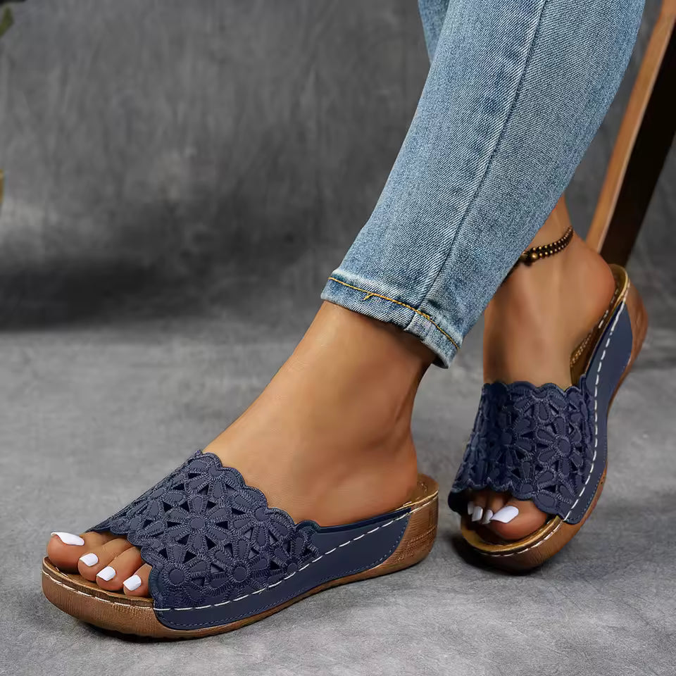Women’s Summer Wedge Sandals – Fashionable Thick Sole Peep Toe Slippers